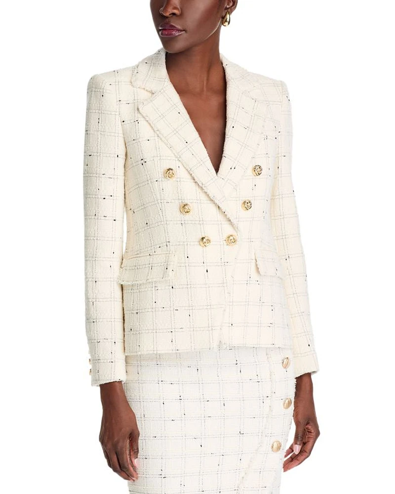 Eliza Windowpane Tweed Blazer