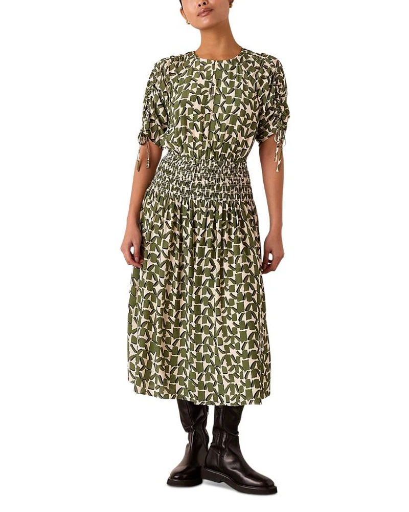 Petites Abstract Squares Midi Dress