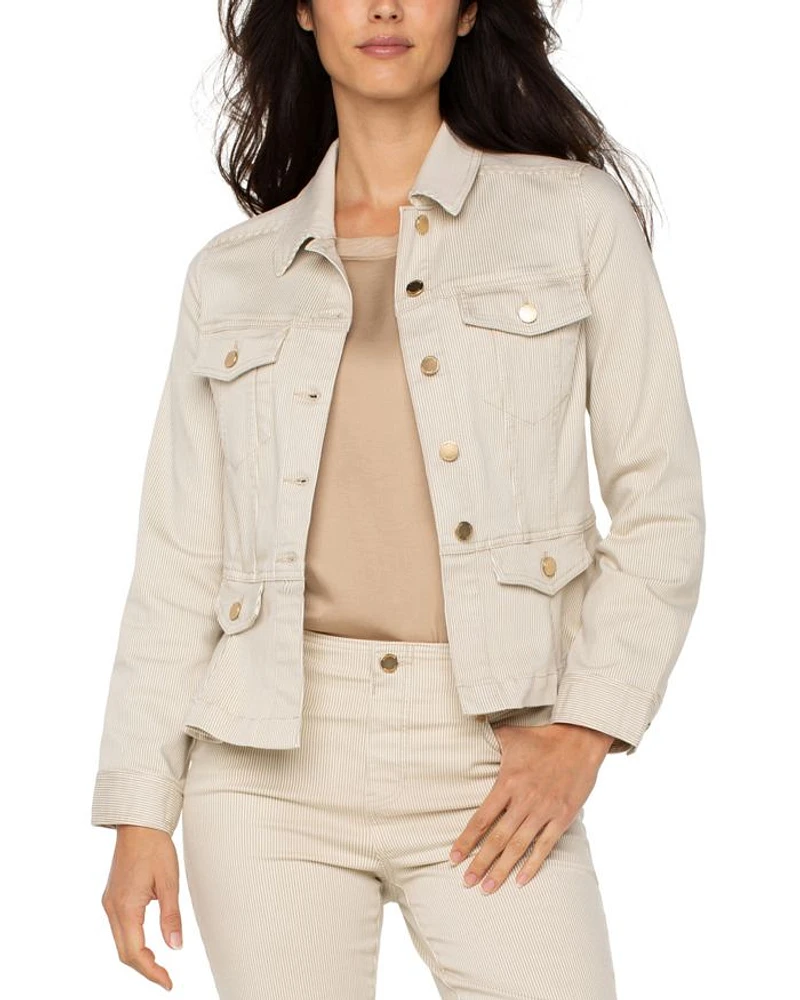 Chambray Peplum Jacket