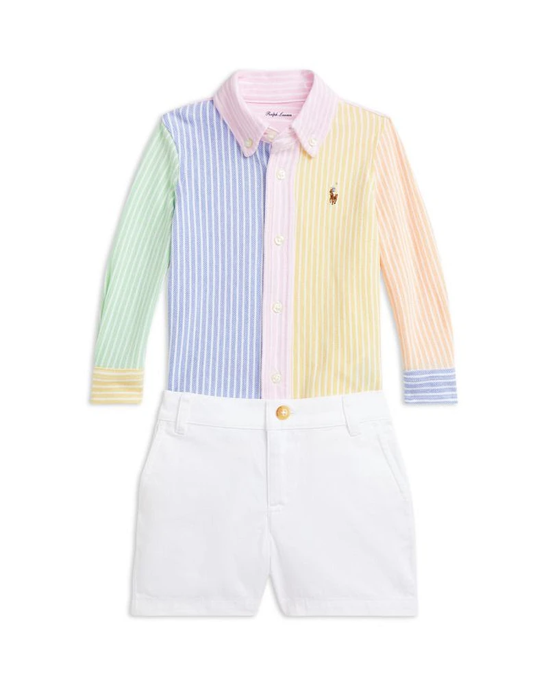 Boys' Cotton Fun Shirt & Chino Short Set - Baby