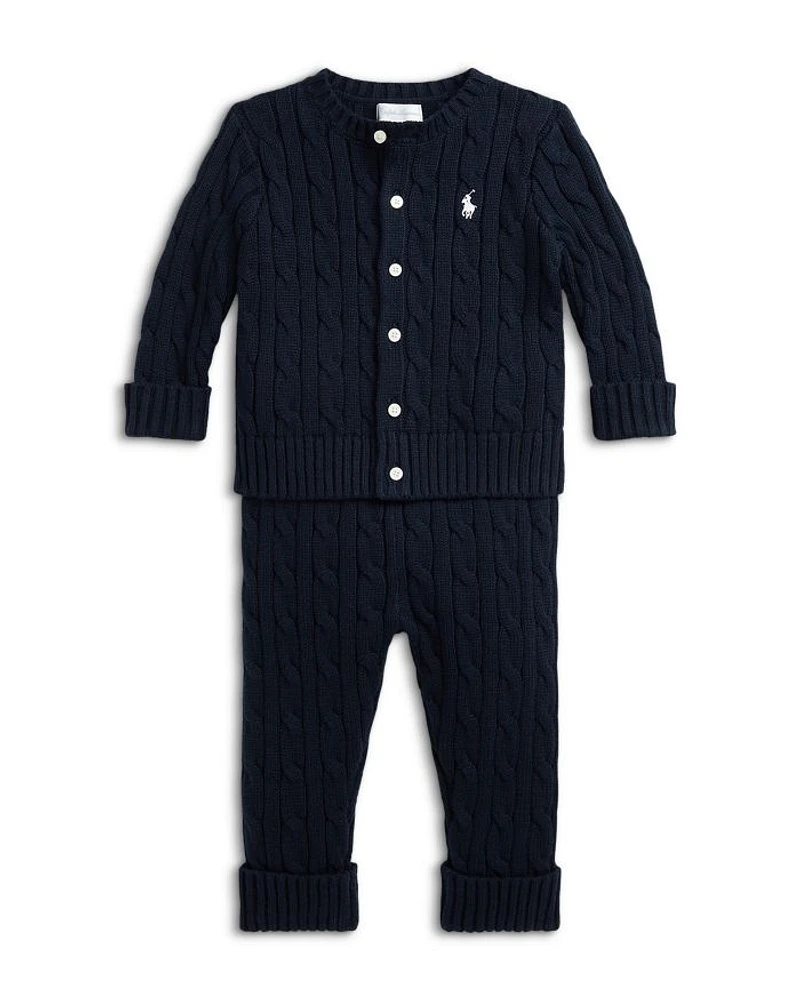 Boys' Cable Knit Cotton Cardigan & Pant Set - Baby