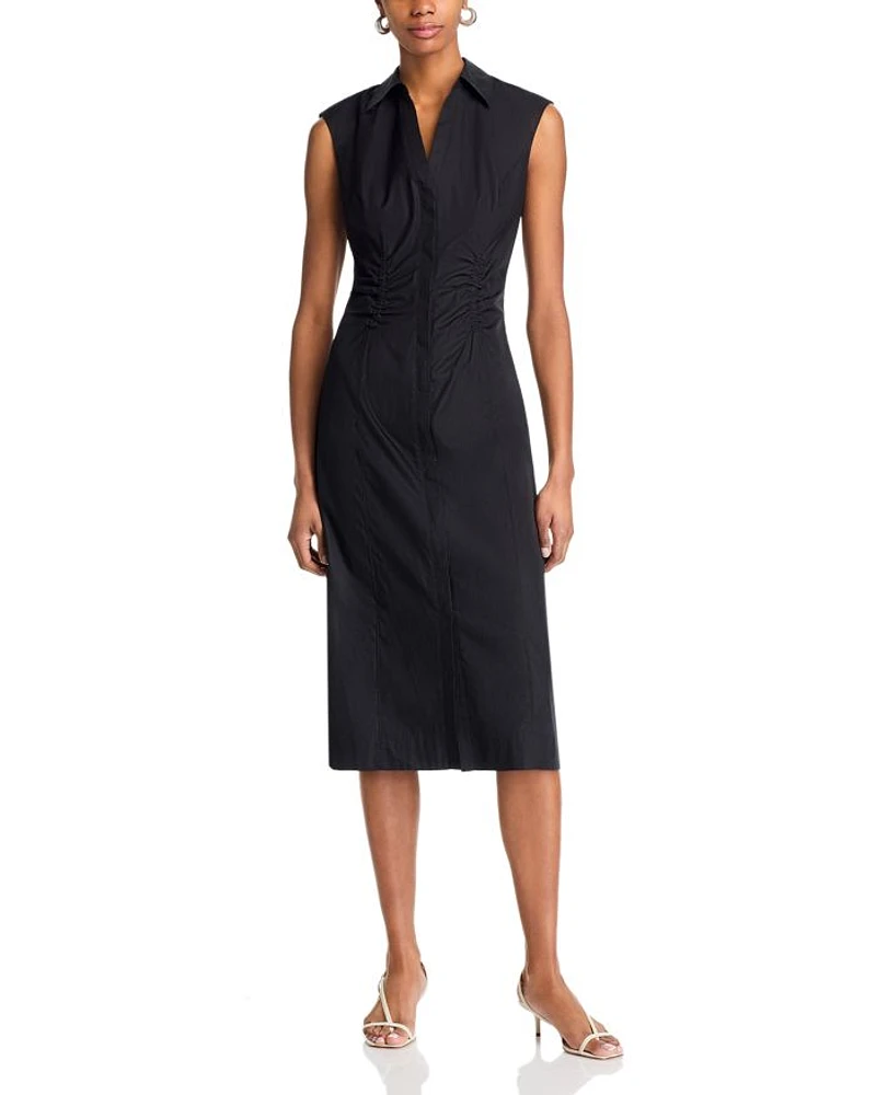 Nera Ruched Button Down Dress