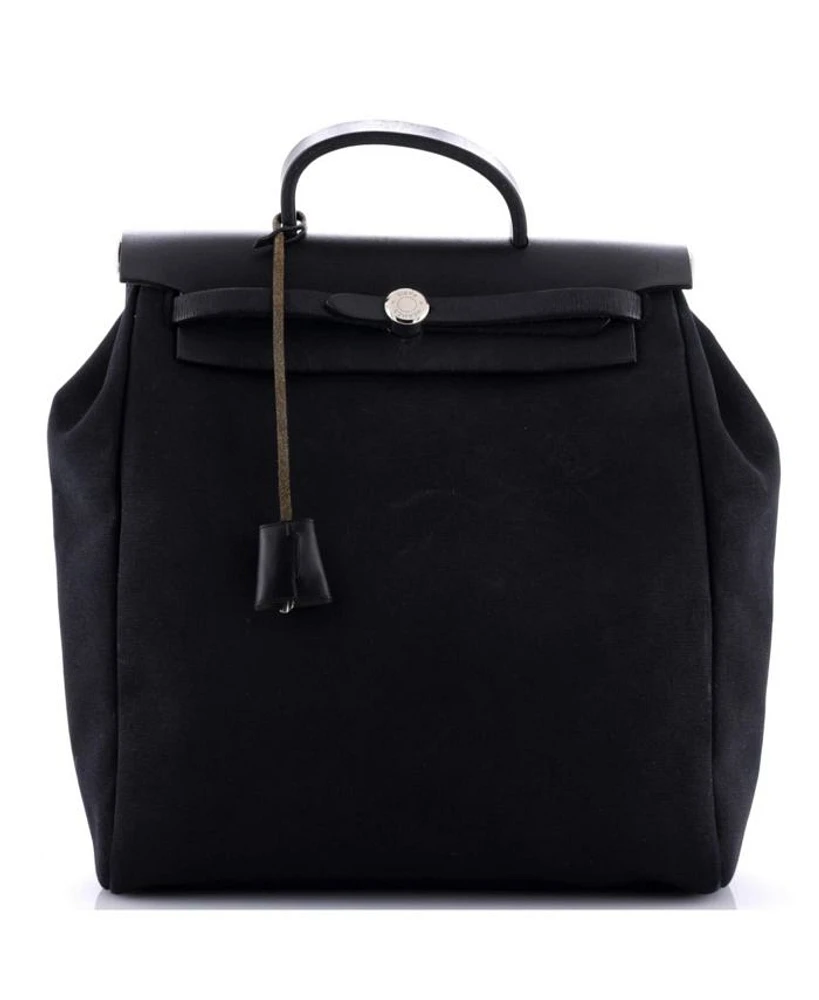 Herbag A Dos Zip Backpack Toile and Leather