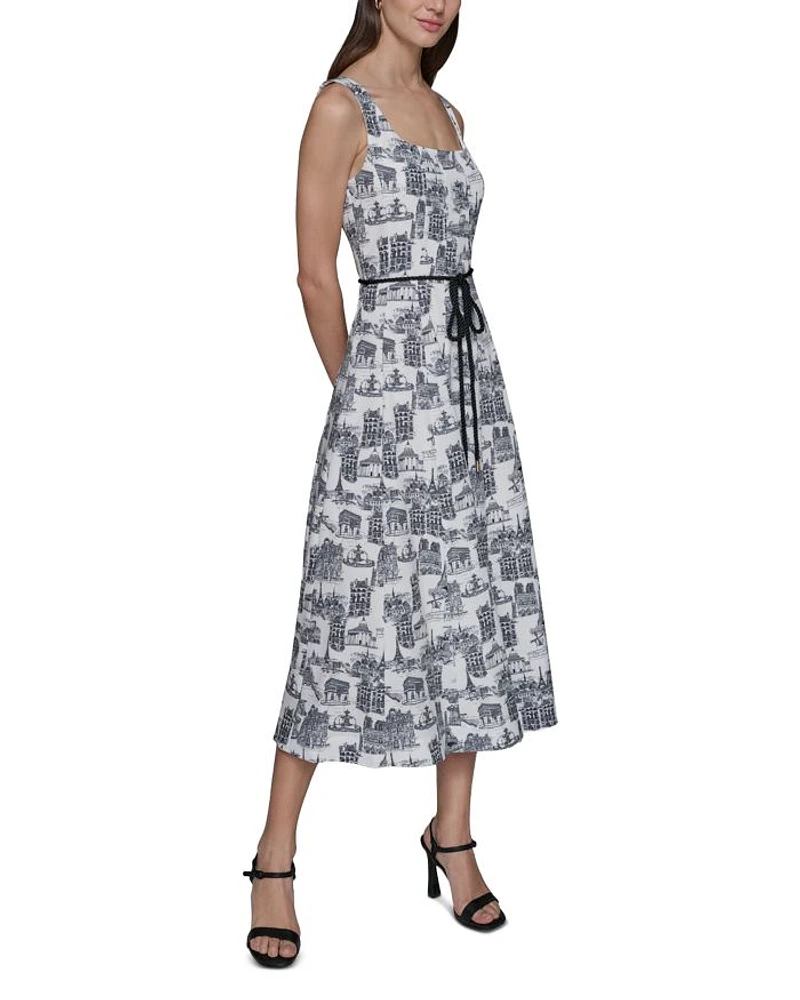 Square Neck Fit and Flare Dress