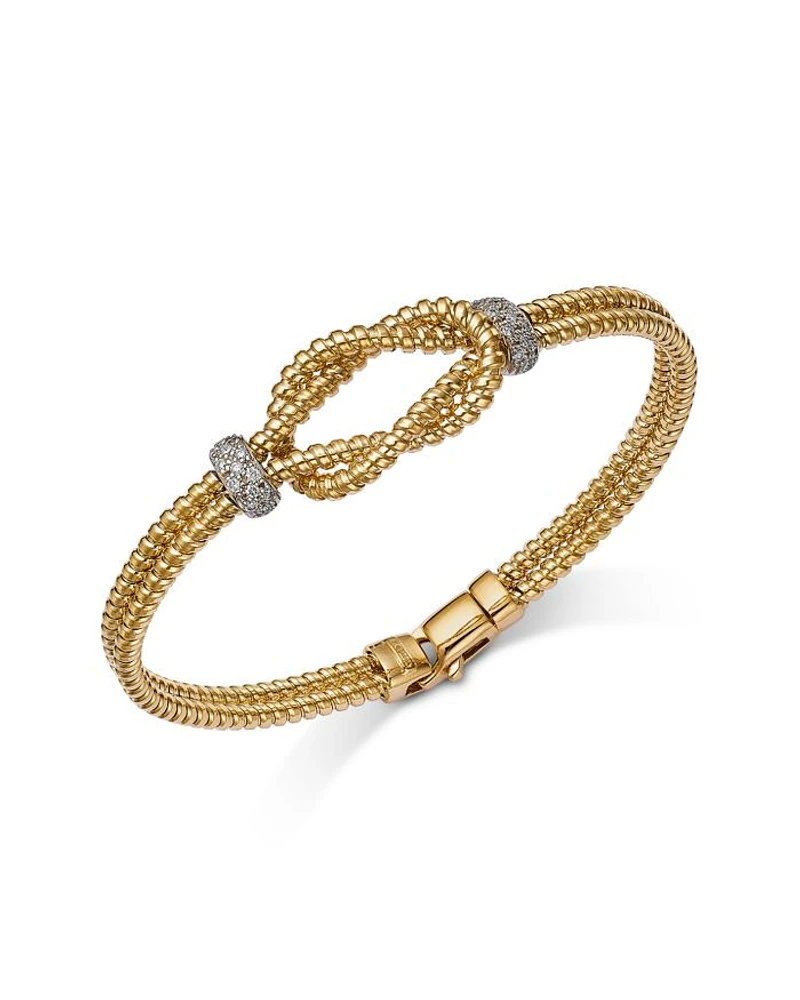 Diamond Loop Bracelet in 14K Yellow Gold, 0.25 tcw
