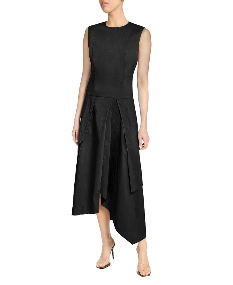 Maddy Sleeveless Multi-Panel Asymmetric Dress Stretch Cotton
