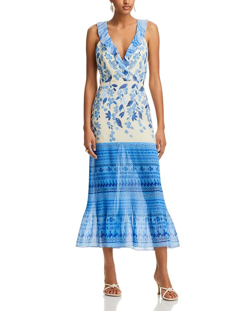 Amy Silk Ruffled Dress