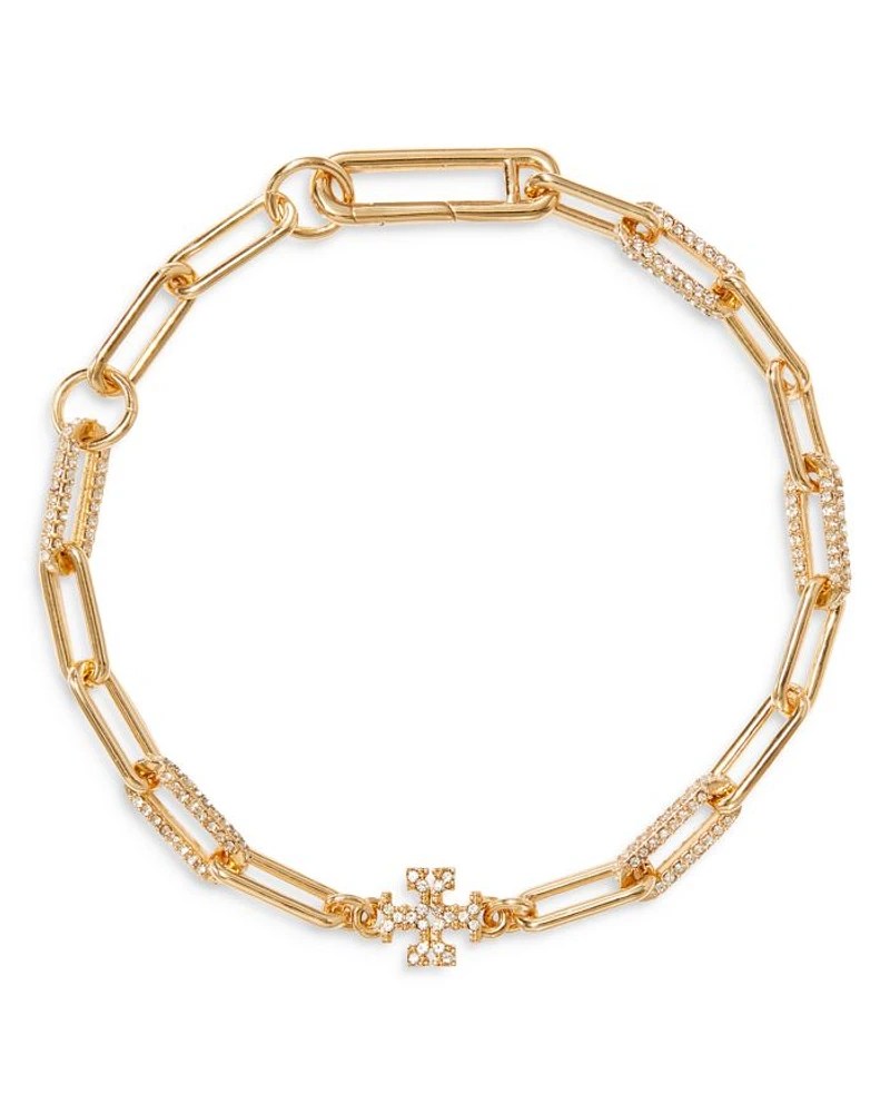 18K Gold Plated Good Luck Chain Pave Bracelet