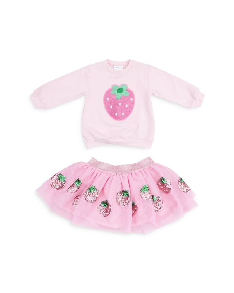 Girls' Strawberry Puffy Oversized Sweatshirt & Tutu Skirt Set - Baby