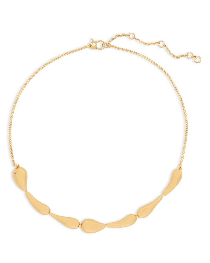Molten Statement Necklace in Gold Tone, 16"-19"
