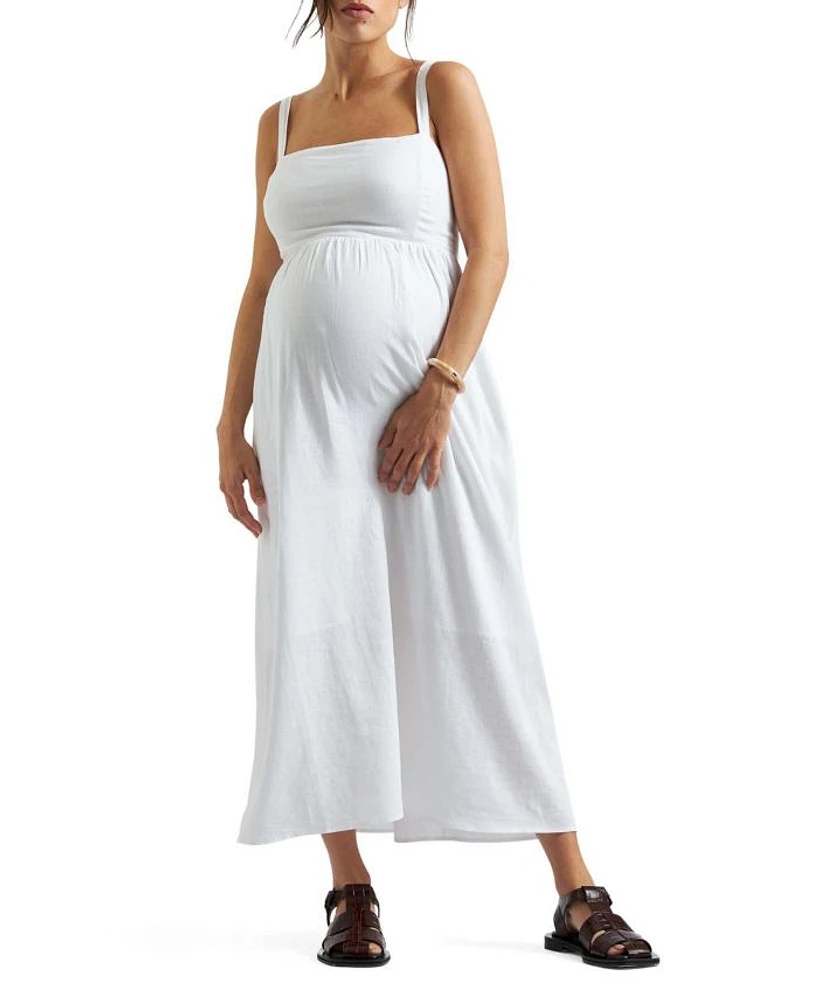 Simone Tie Back Linen Dress