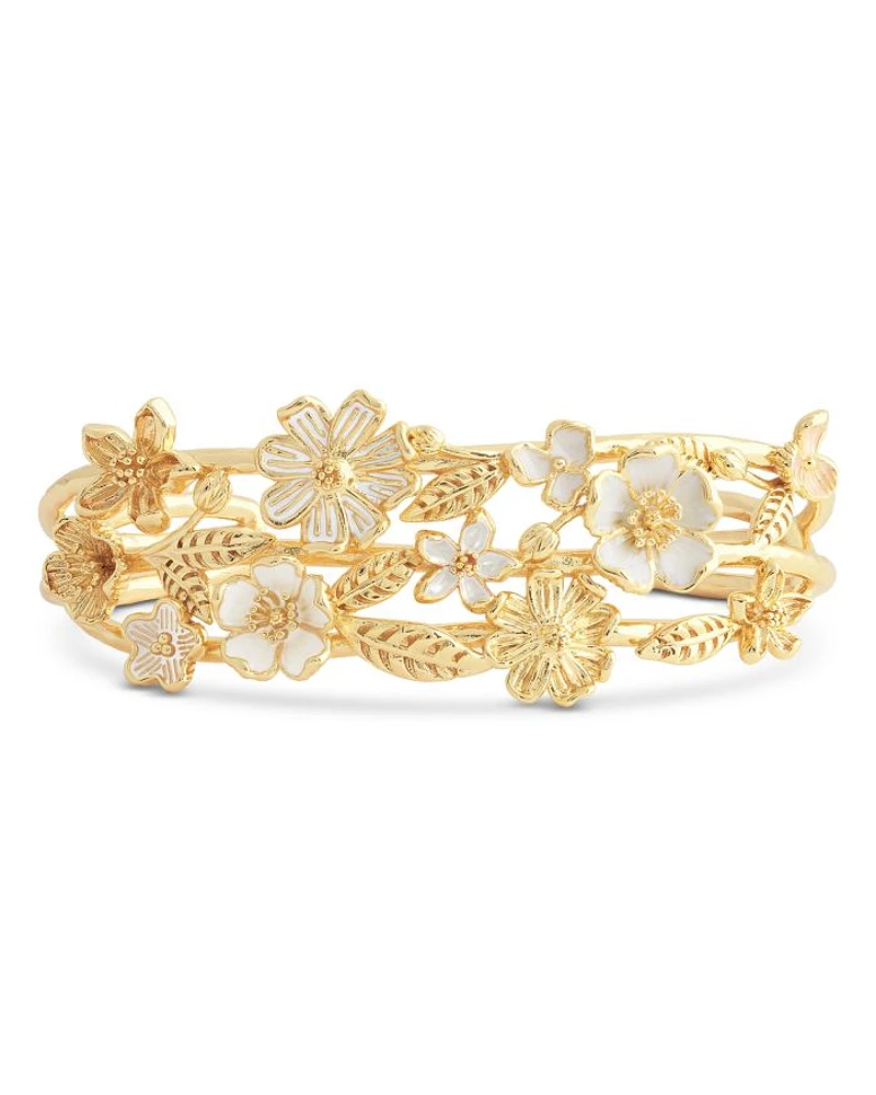 Bloom Triple Row Cuff Bracelet in 18K Gold Plated - Exclusive