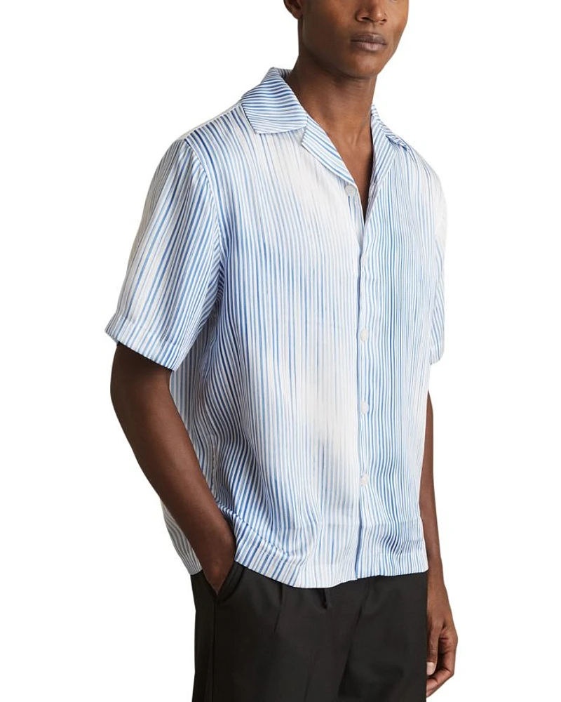 Mendosa Stripe Print Cuban Shirt
