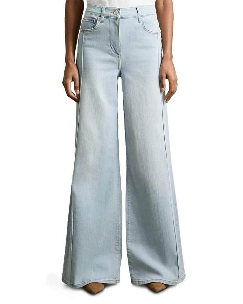 Heather High Rise Wide Leg Jeans Light Blue