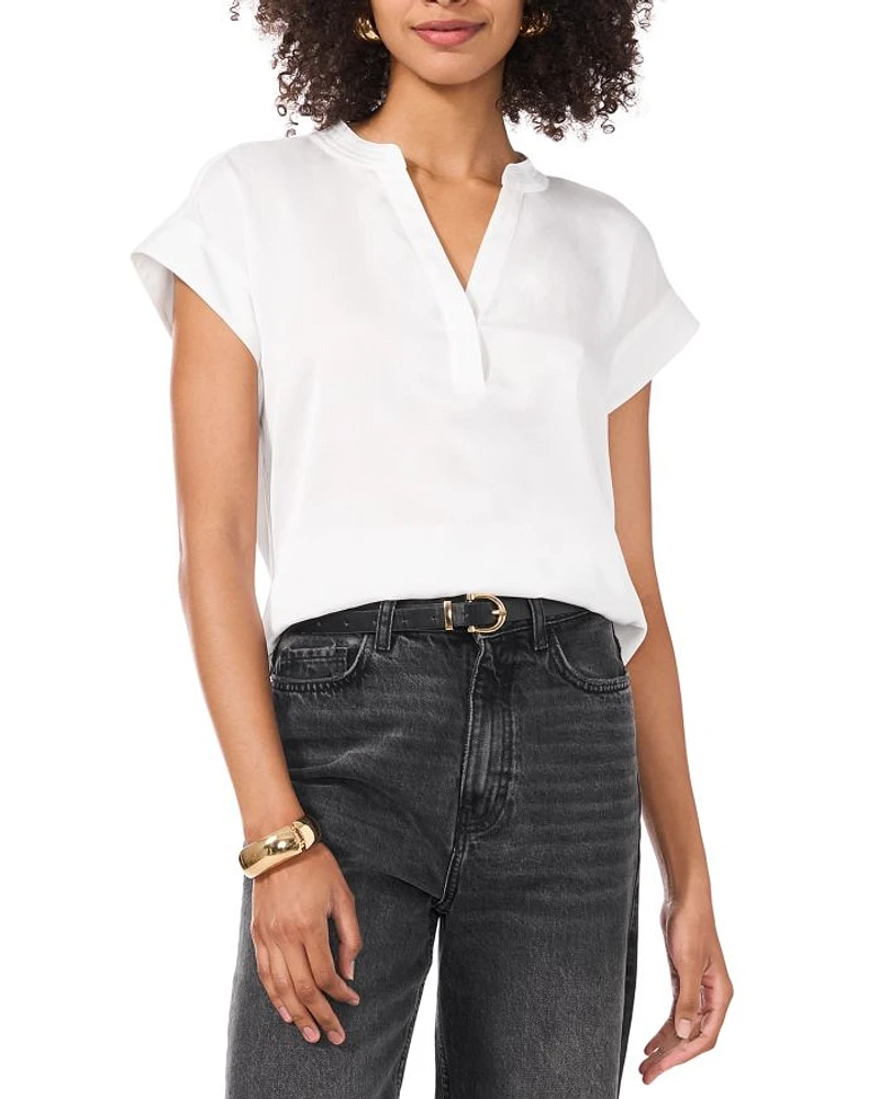 Split V Neck Blouse