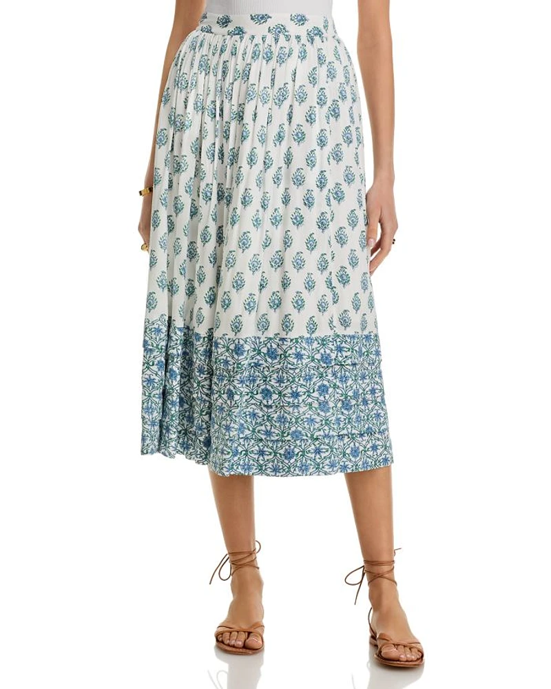 Block Print Midi Skirt
