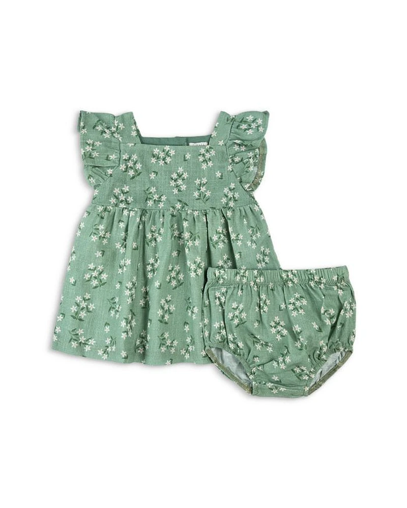 Girls' Exotic Flowers Print Dress Set - Baby