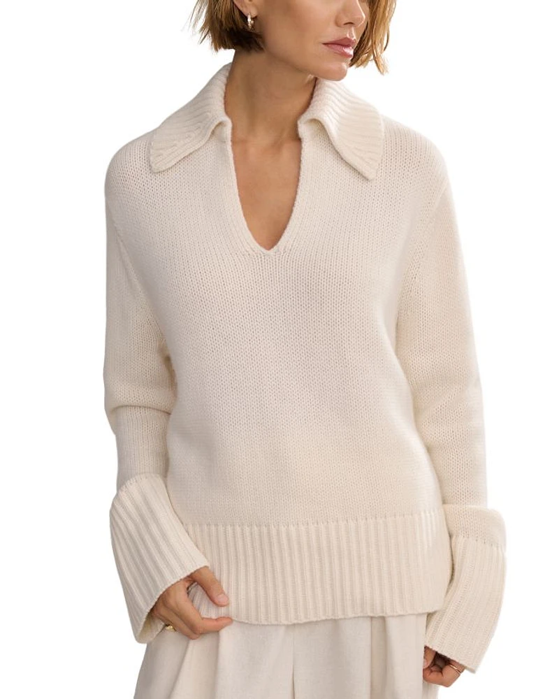 Phoebe Cashmere Polo Sweater