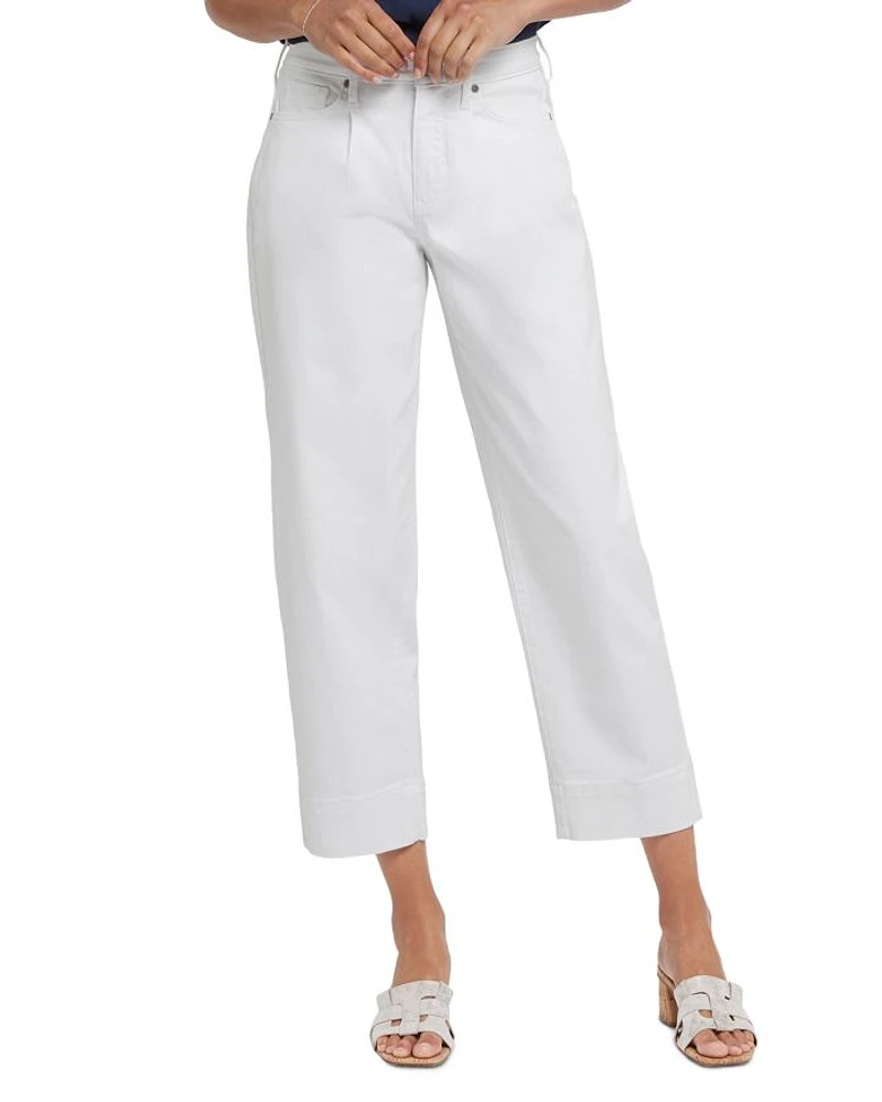 High Rise Balloon Ankle Jeans Optic White