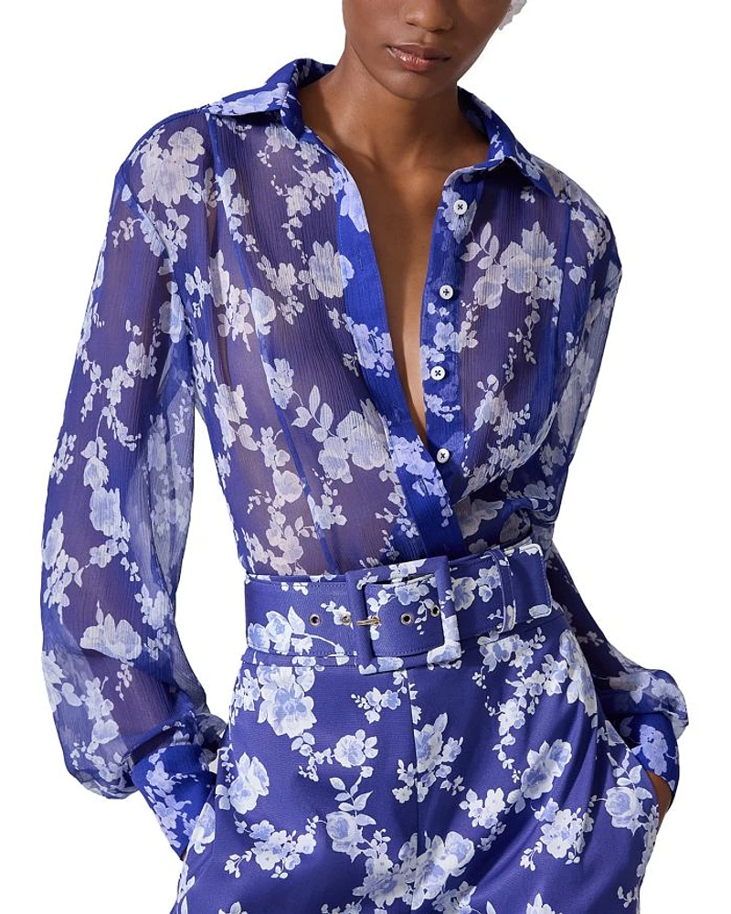 Floral Print Silk Blouse