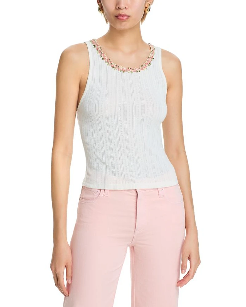 Allen Rose Trim Tank Top