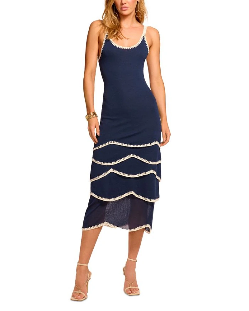 Aurelia Crochet Trim Midi Dress