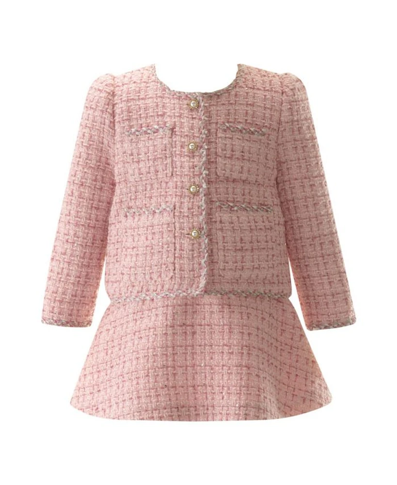 Girls' Tweed Jacket and Skirt Set - Little Kid, Big Kid