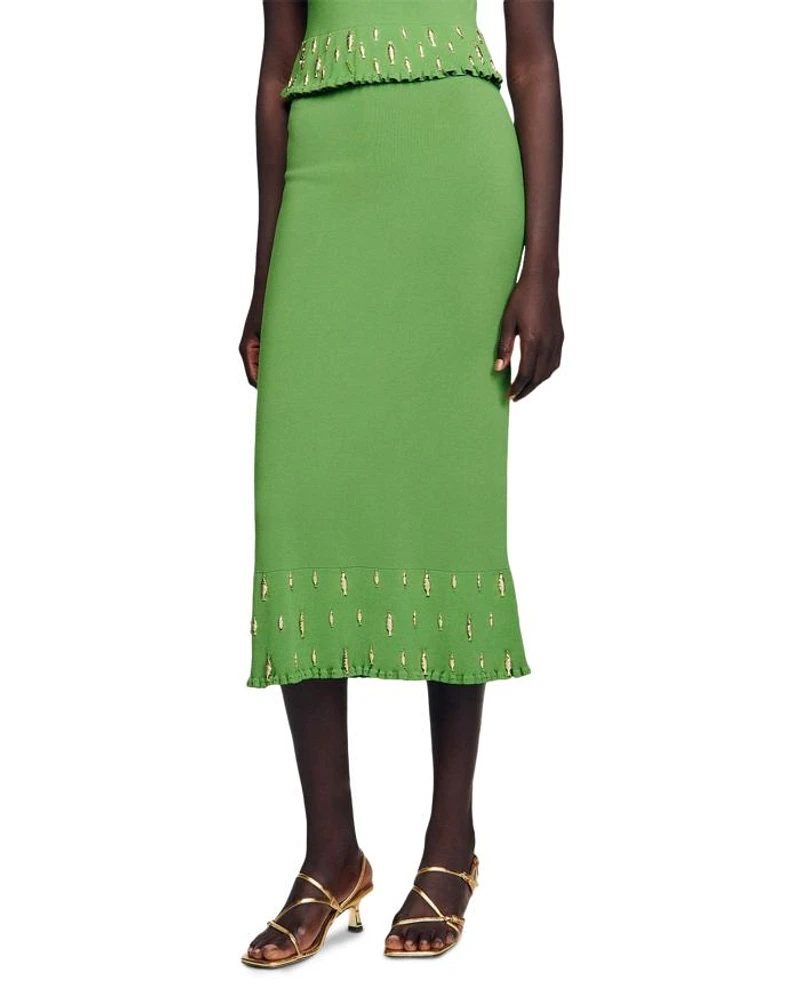 Charm Embellished Midi Skirt