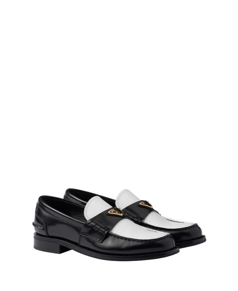 Women's Two-Tone Brushed Leather Loafers