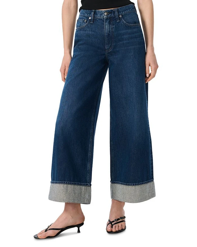 Sofie Jewel Cuff High Rise Wide Leg Ankle Jeans Dawn