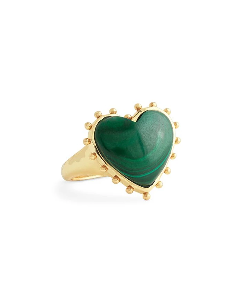 Malachite Heart Ring