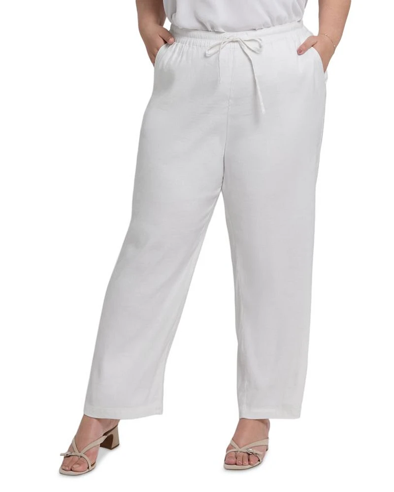 Relaxed Drawstring Pull On Pants