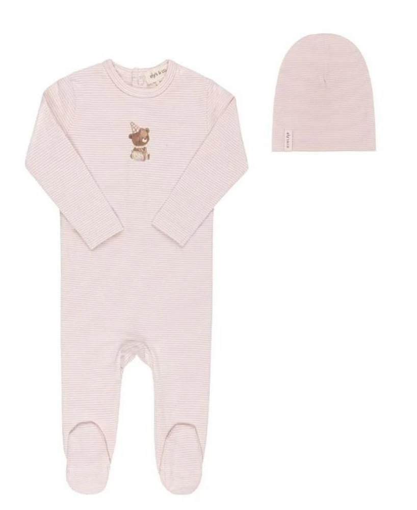 Unisex French Terry Footie + Bonnet Bear Collection - Baby