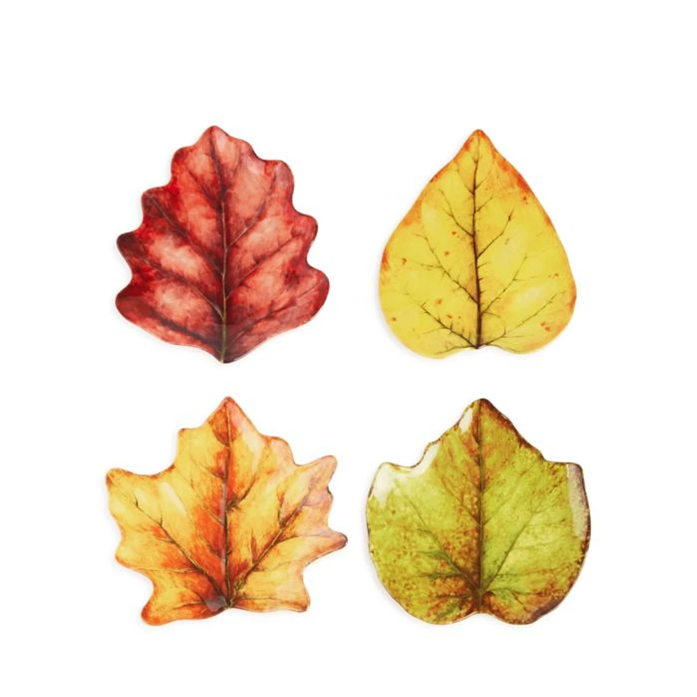 Forest Walk Leaf Cocktail Plate Set/4