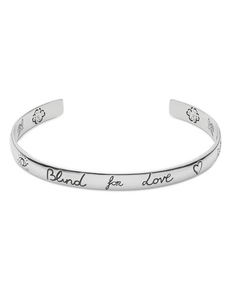 Sterling Silver Engraved Blind for Love Cuff