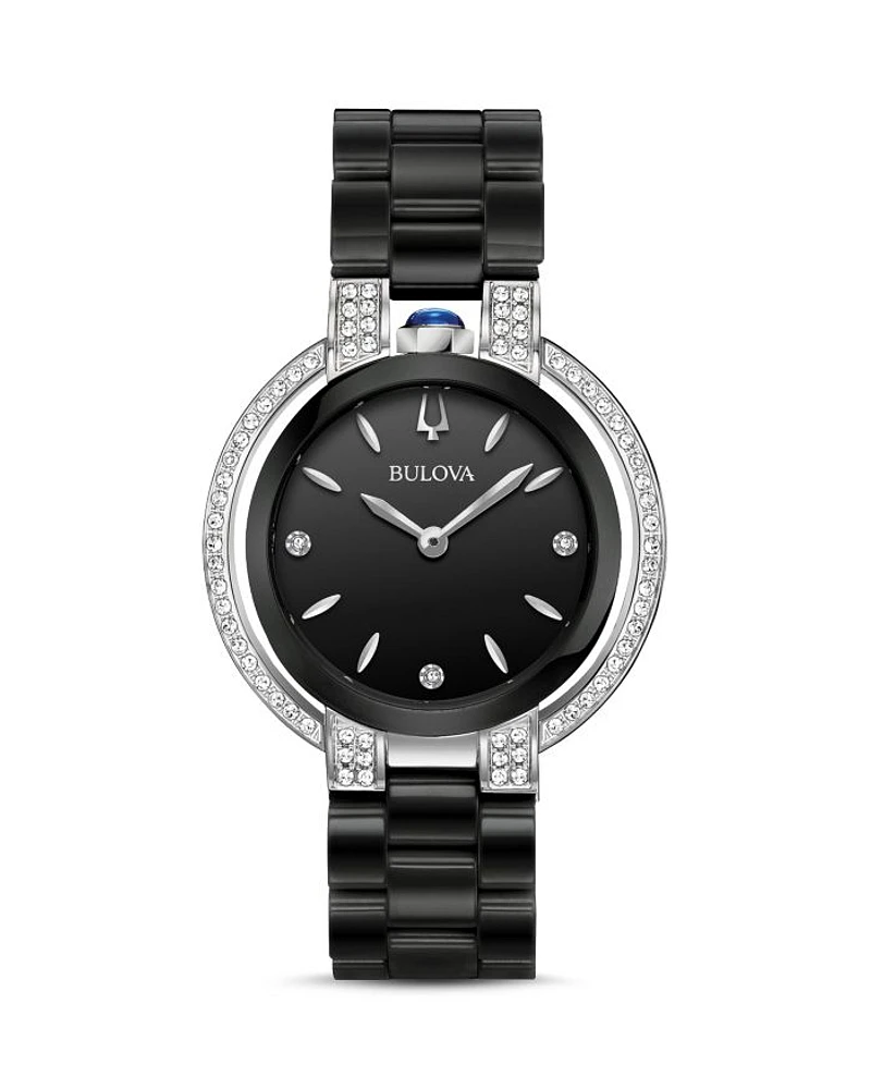Rubaiyat Black Dial Watch, 35mm