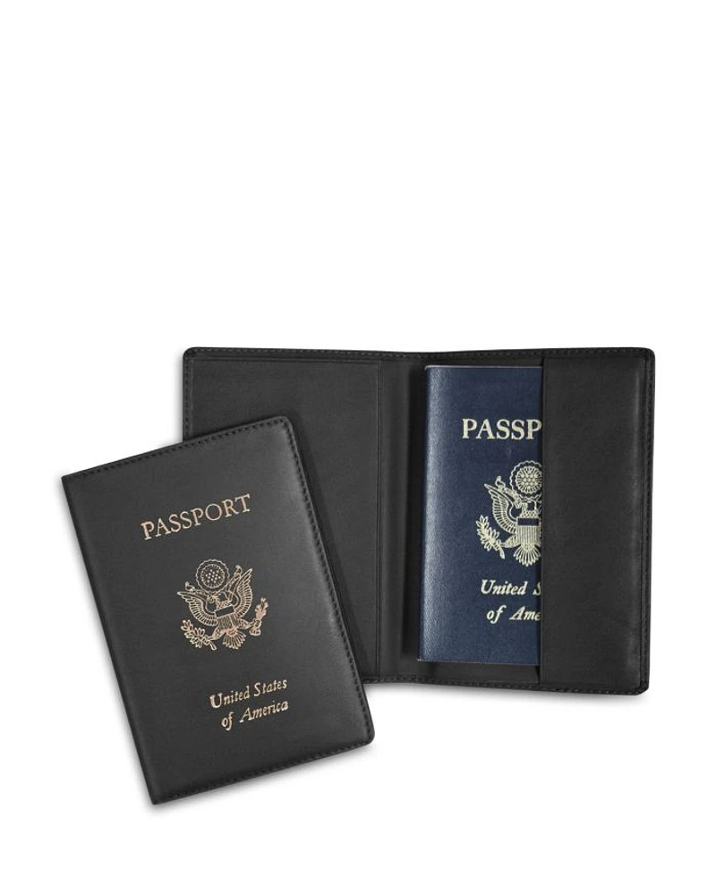 Leather RFID-Blocking Gold-Accented U.S. Passport Case
