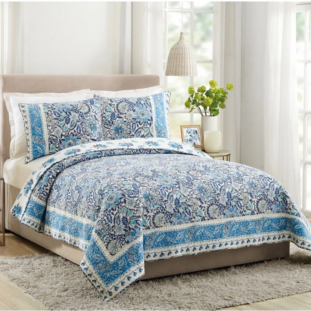 Bisou Floral Cotton Quilt Set, King