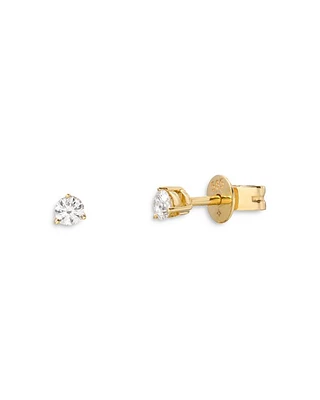 14K Yellow Gold Diamond Stud Earrings