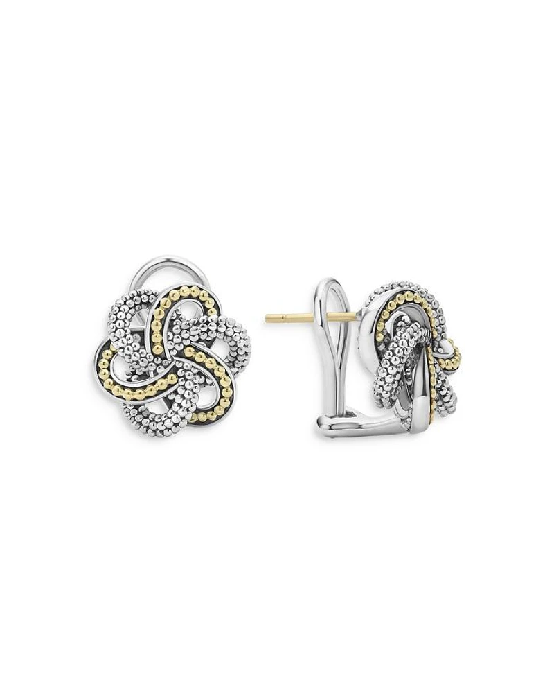 Sterling Silver & 18K Yellow Gold Love Knot Stud Earrings