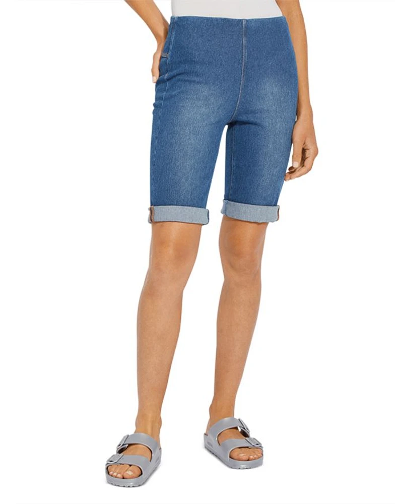 Cuffed Denim Shorts