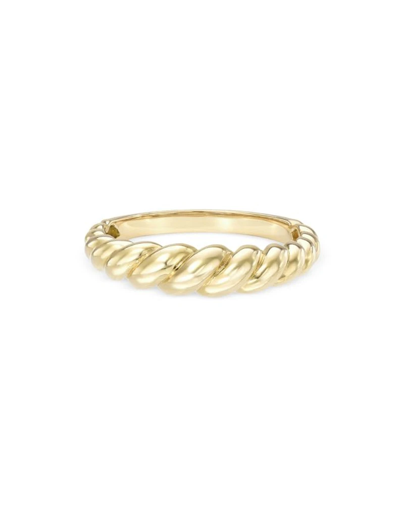 14K Yellow Gold Gradient Twist Ring