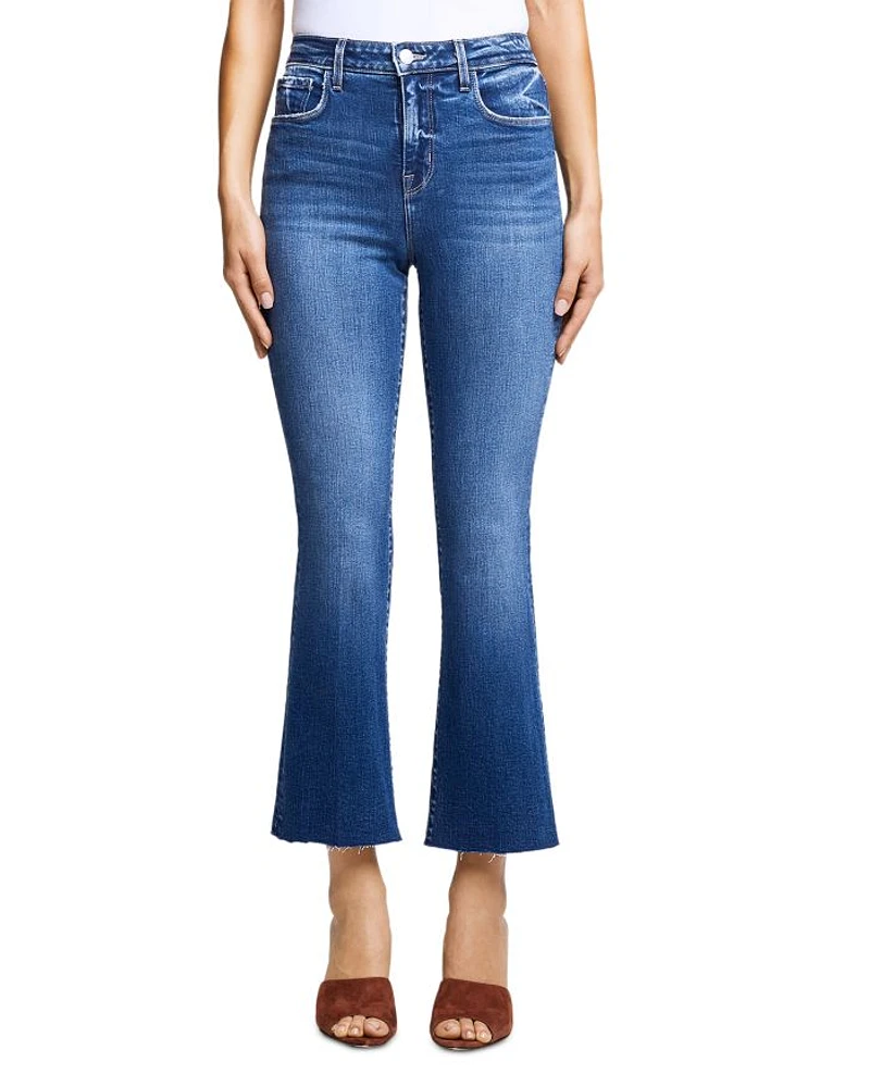 Kendra High Rise Cropped Flare Jeans Laredo