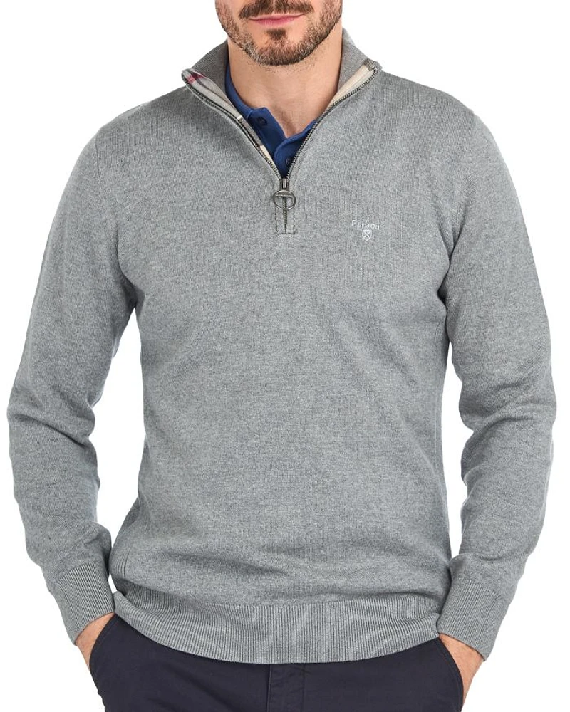 Cotton Half Zip Knitted Jumper