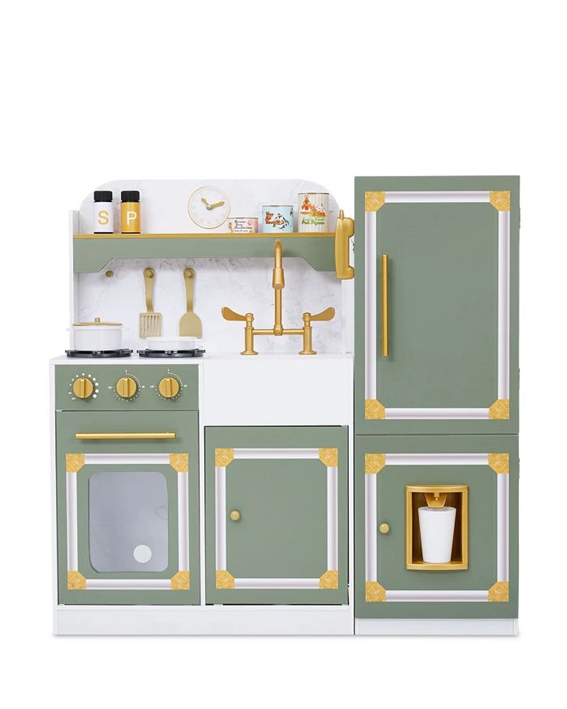 Kids Versailles Deluxe Classic Play Kitchen Olive Green - Ages 3-7