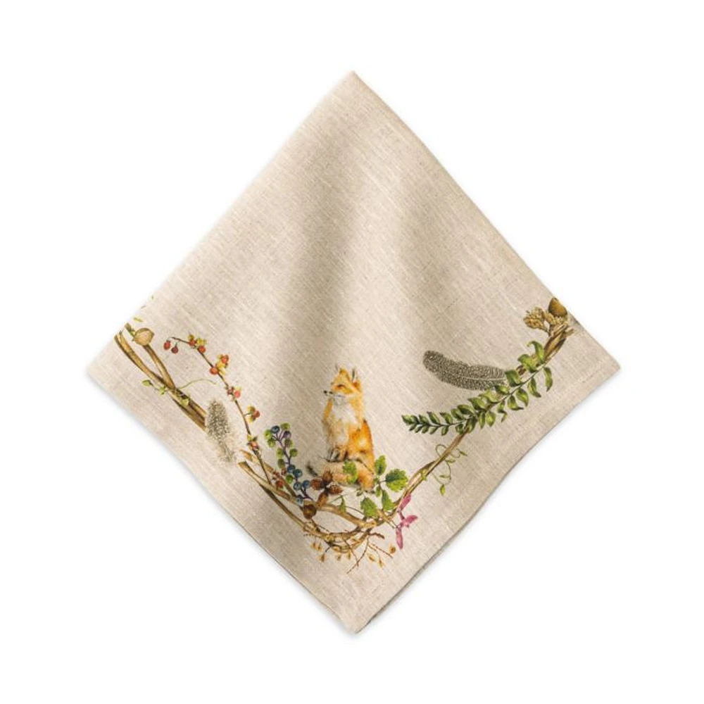 Forest Walk Café Au Lait Napkin with Animals