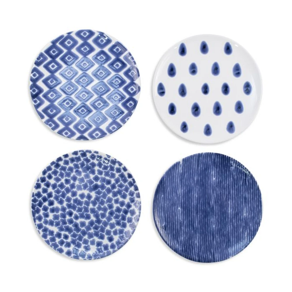 Santorini Assorted Salad Plates, Set of 4