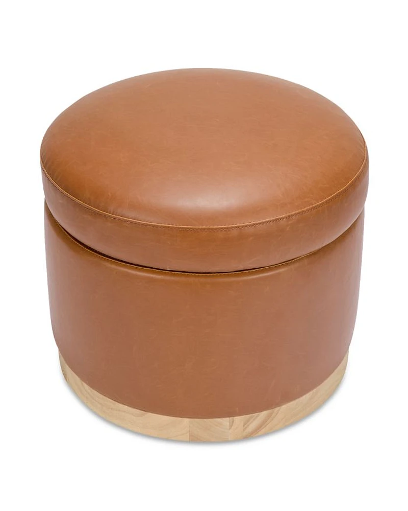 Naka Vegan Leather Storage Ottoman