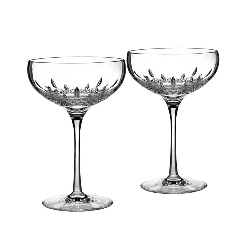 Lismore Essence 7 oz. Champagne Saucers, Set of 2