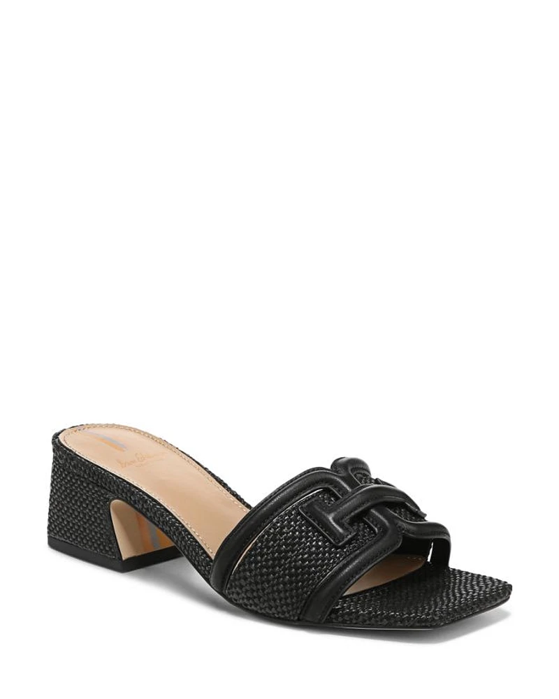 Women's Waylon Square Toe Logo Block Heel Sandals